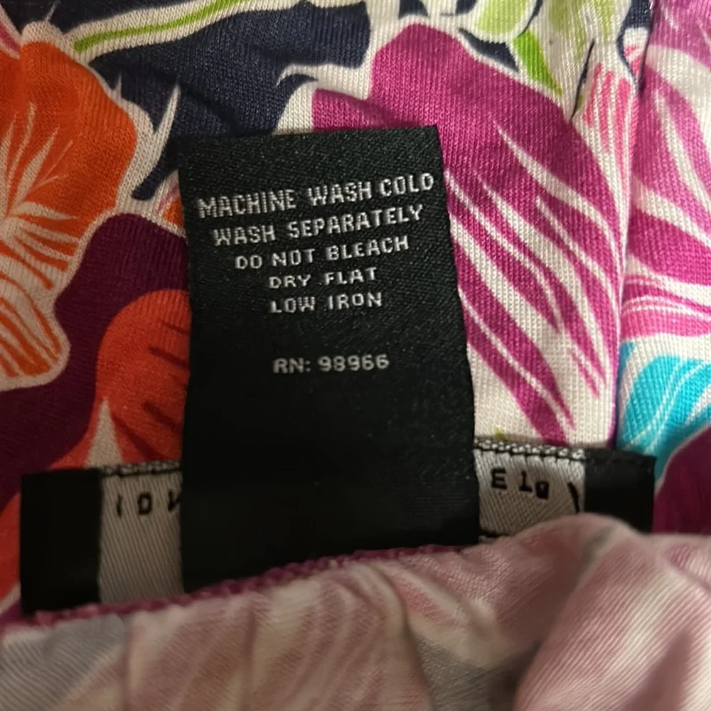 Midnight Velvet Tropical Floral High Low Tunic Casual Office Casual Knit Top - Picture 10 of 13